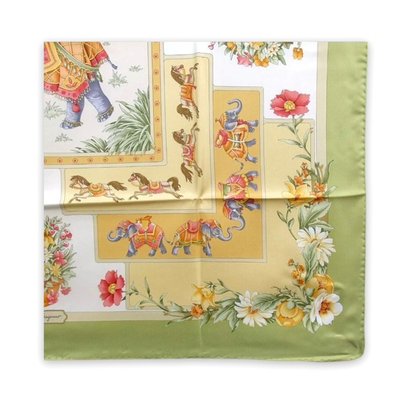 Salvatore Ferragamo Italian Silk Scarf 34.3” w/ Box 🎁 - Picture 5 of 16